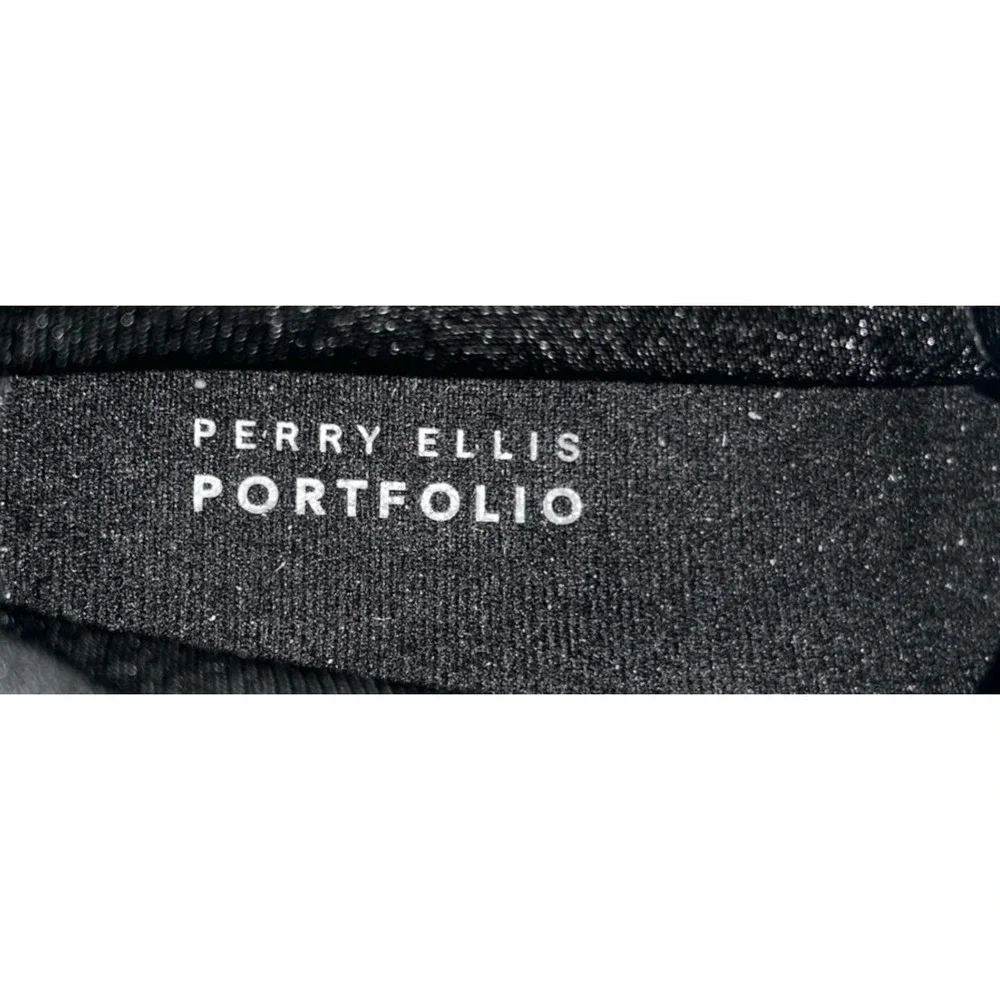 Perry Ellis Portfolio Dakota Black Cap Toe Boots Mens Size 8 Leather Like Finish